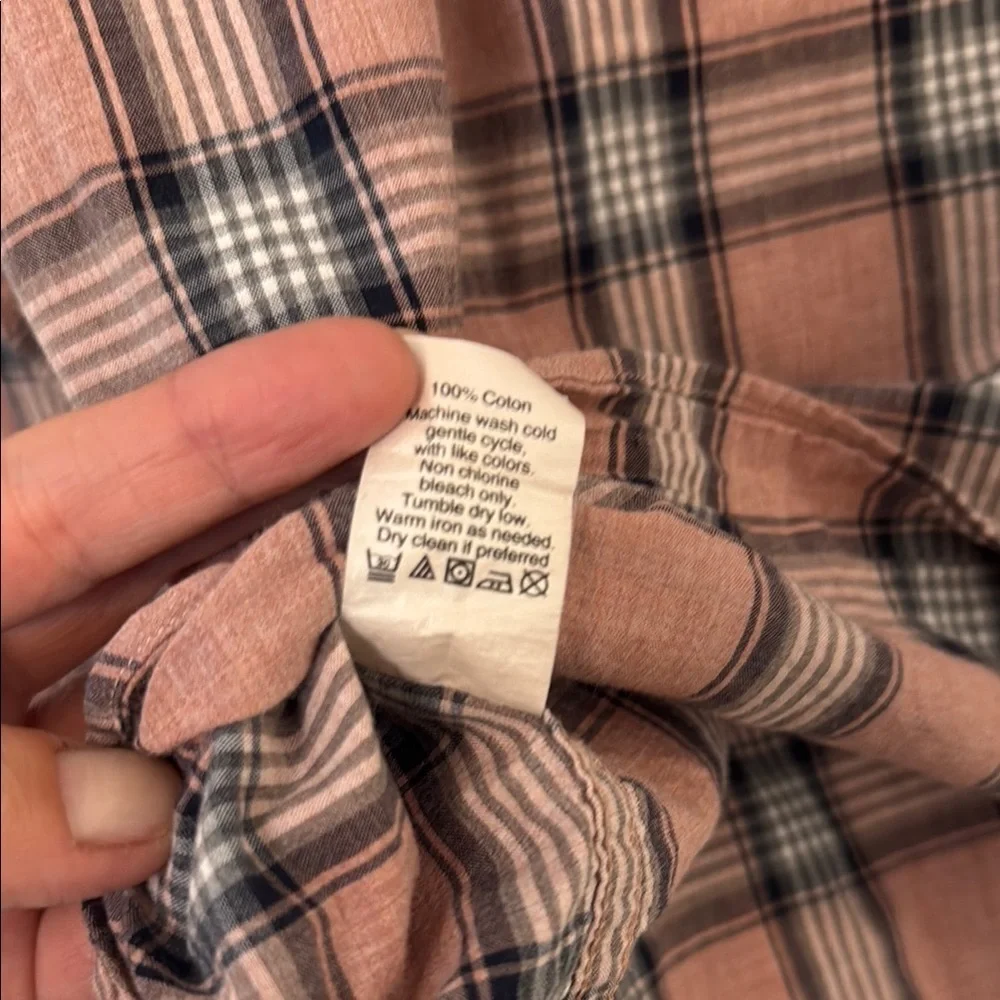 Men’s J. Crew Slim Fit Plaid Button Down Shirt - Salmon Pink Blue Size M